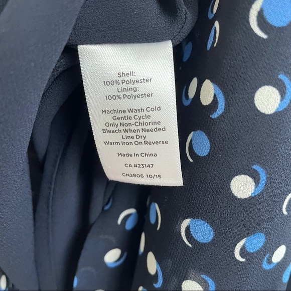 Talbots Polka Dot Midi Skirt Size 4 Navy Blue and White - Picture 7 of 10